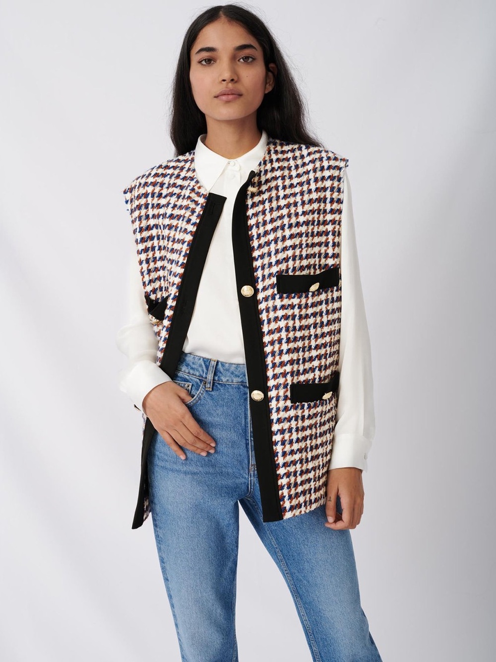 NWT Maje Houndstooth Tweed
Vest Size 38